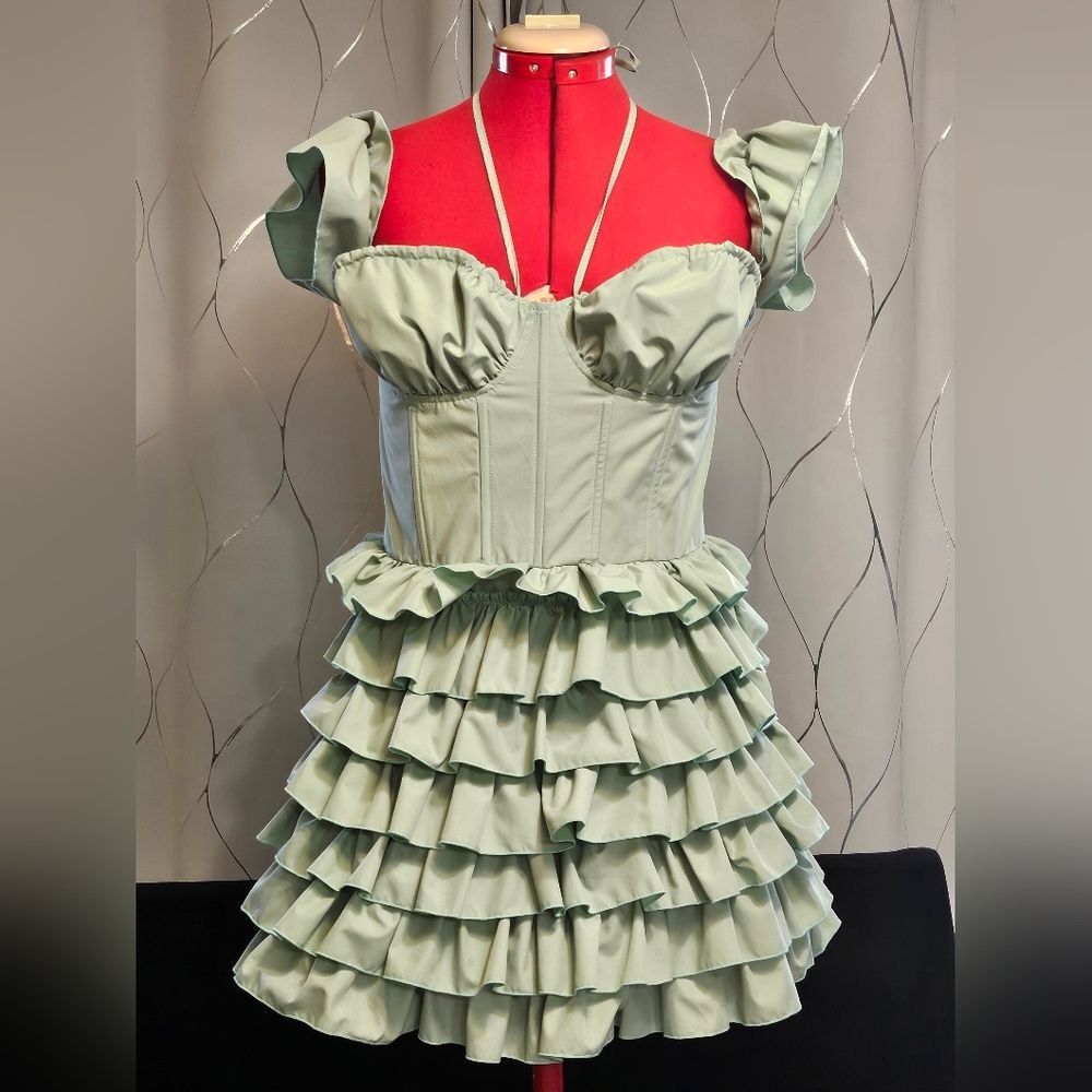 Dolls Kill Sugar Thrillz Regency Tieried Mint Green Dress